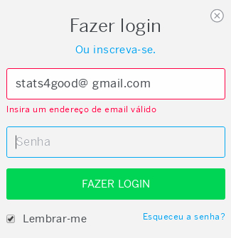 Não há espaços em branco em um endereço de e-mail